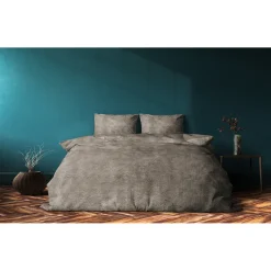 Eleganzzz Dekbedovertrek Flanel Fleece - taupe grey 140x200/220cm