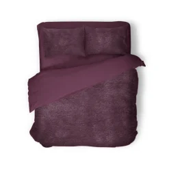Eleganzzz Dekbedovertrek Flanel Fleece - bordeaux 200x200/220cm