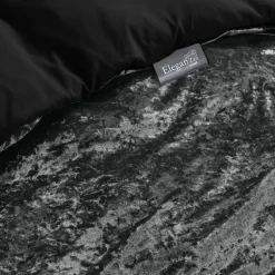 Eleganzzz Dekbedovertrek Crushed Velvet - black 140x200/220cm