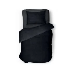 Eleganzzz Dekbedovertrek Teddy Rib Fleece - black 140x200/220cm