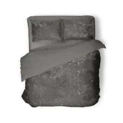 Eleganzzz Dekbedovertrek Crushed Velvet - dark grey 200x200/220cm