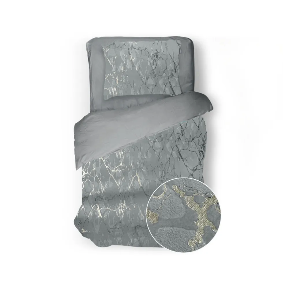 Eleganzzz Dekbedovertrek Marbel Foil Velvet - grey 140x200/220cm