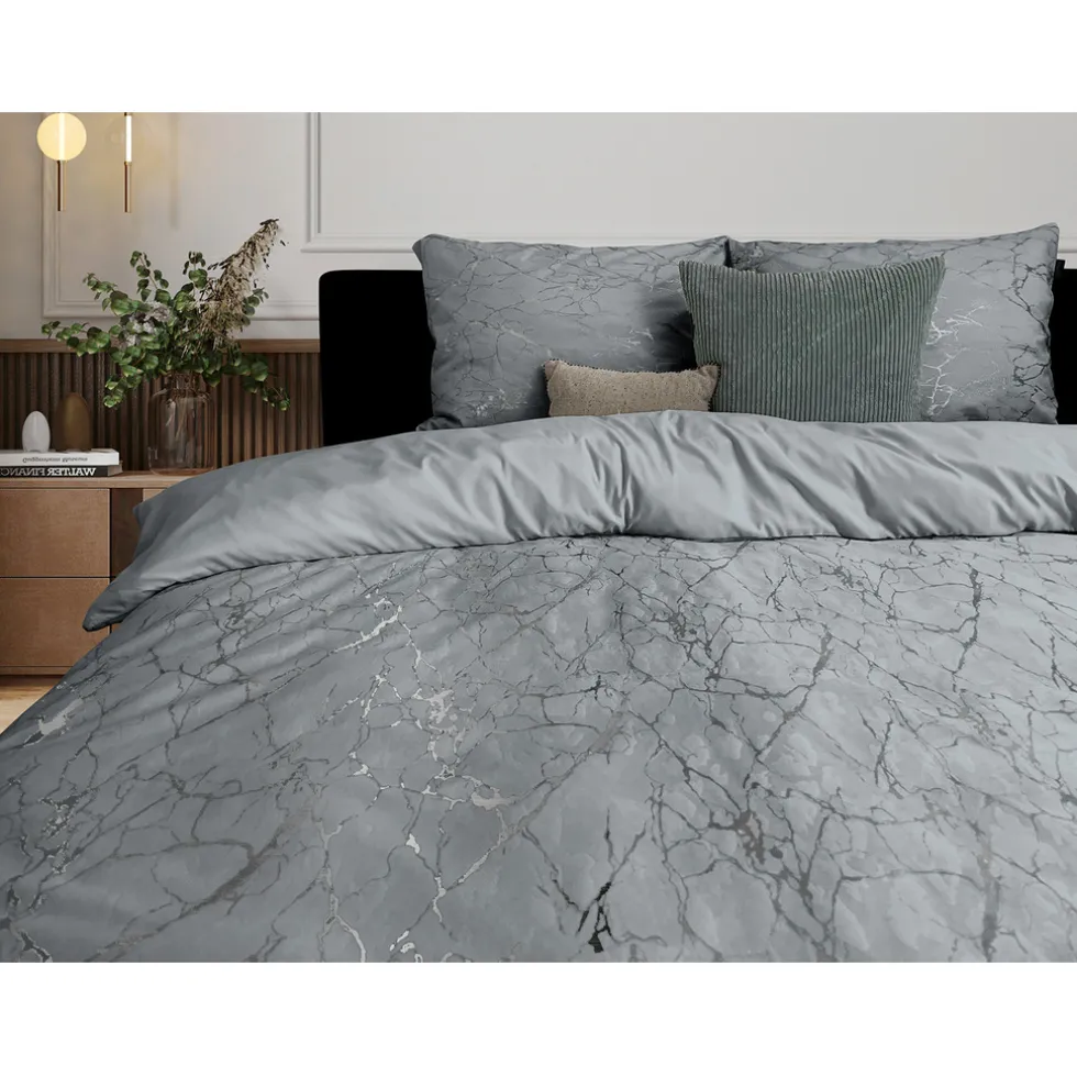 Eleganzzz Dekbedovertrek Marbel Foil Velvet - grey 140x200/220cm