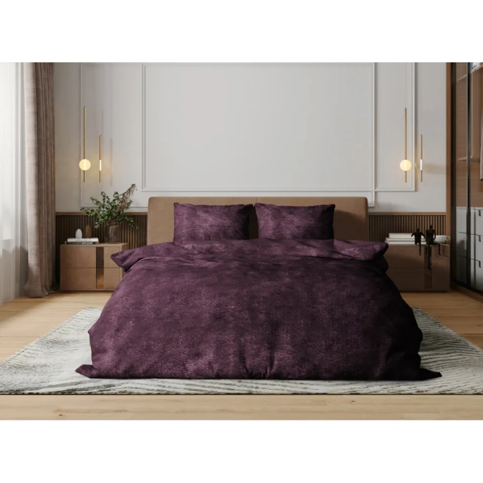 Eleganzzz Dekbedovertrek Flanel Fleece - bordeaux 140x200/220cm