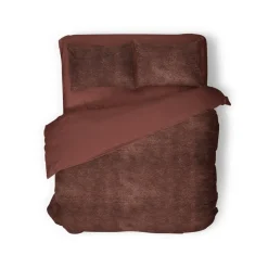 Eleganzzz Dekbedovertrek Flanel Fleece - rose brown 200x200/220cm