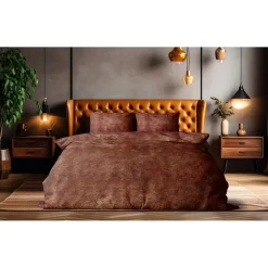 Eleganzzz Dekbedovertrek Flanel Fleece - rose brown 200x200/220cm