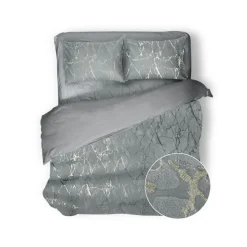 Eleganzzz Dekbedovertrek Marbel Foil Velvet - grey 200x200/220cm