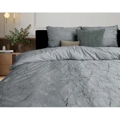 Eleganzzz Dekbedovertrek Marbel Foil Velvet - grey 200x200/220cm