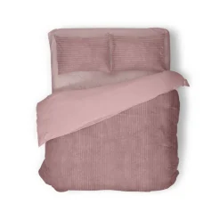 Eleganzzz Dekbedovertrek Teddy Rib Fleece - old rose 200x200/220cm