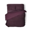 Eleganzzz Dekbedovertrek Teddy Pluche - bordeaux 200x200/220cm
