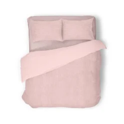 Eleganzzz Dekbedovertrek Teddy Rib Fleece - light pink 200x200/220cm