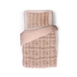 Eleganzzz Dekbedovertrek Bubble Pom Pom Rabbit Fur - pink 140x200/220cm