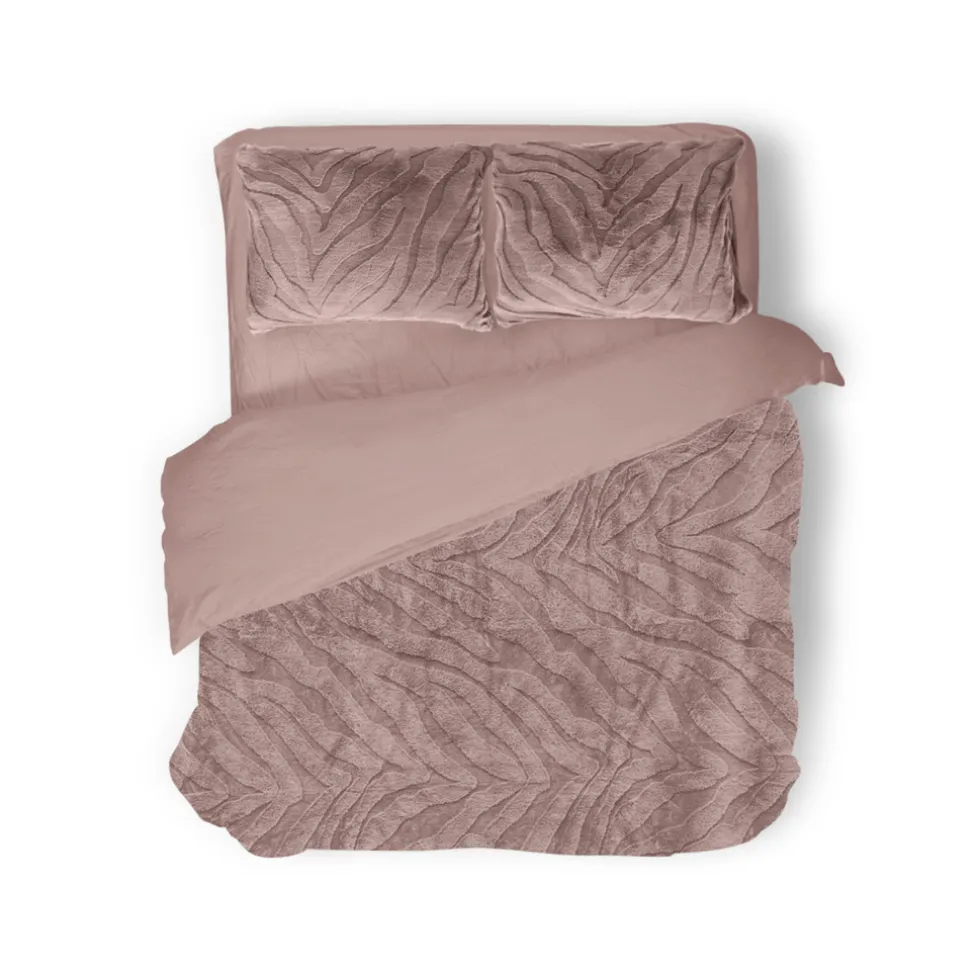 Eleganzzz Dekbedovertrek Jacquard Rabbit Fur - pink 240x200/220cm