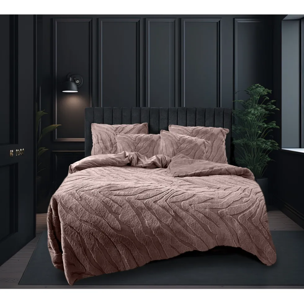 Eleganzzz Dekbedovertrek Jacquard Rabbit Fur - pink 240x200/220cm