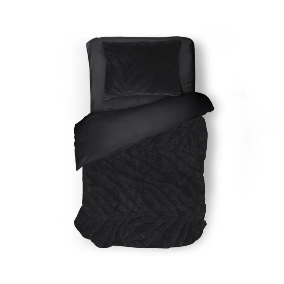 Eleganzzz Dekbedovertrek Jacquard Rabbit Fur - black 140x200/220cm