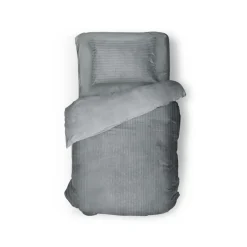 Eleganzzz Dekbedovertrek Teddy Rib Fleece - dark grey 140x200/220cm