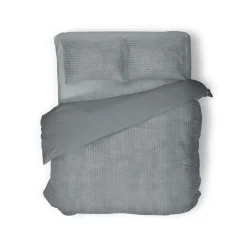 Eleganzzz Dekbedovertrek Teddy Rib Fleece - dark grey 200x200/220cm