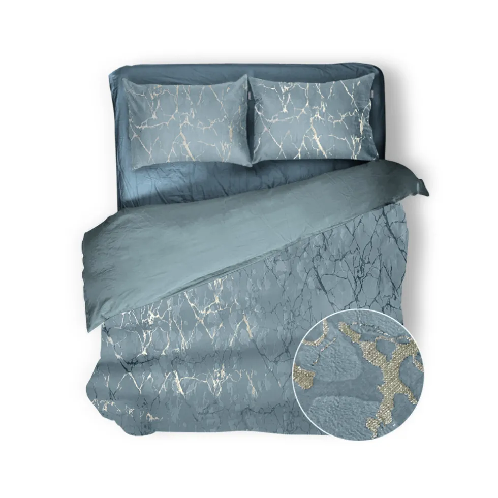 Eleganzzz Dekbedovertrek Marbel Foil Velvet - mineral 200x200/220cm