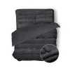 Eleganzzz Dekbedovertrek Jacquard Teddy Pluche - dark grey 200x200/220cm