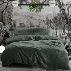 Eleganzzz Dekbedovertrek Teddy Pluche - bottle green 240x200/220cm