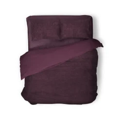 Eleganzzz Dekbedovertrek Teddy Pluche - bordeaux 240x200/220cm