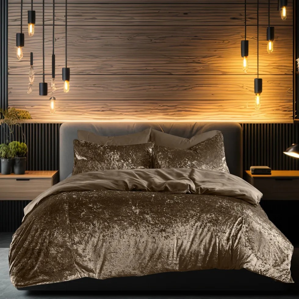 Eleganzzz Dekbedovertrek Crushed Velvet - gold 140x200/220cm