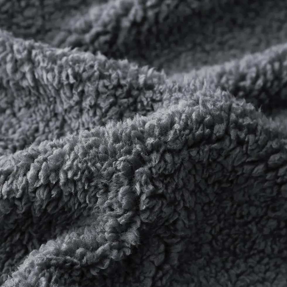 Eleganzzz Dekbedovertrek Teddy Pluche - anthracite 240x200/220cm