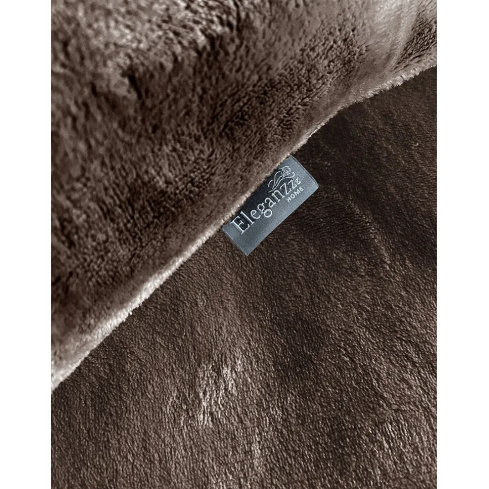 Eleganzzz Dekbedovertrek Flanel Fleece - brown 140x200/220cm