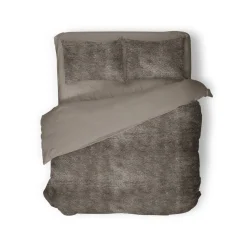 Eleganzzz Dekbedovertrek Flanel Fleece - taupe grey 200x200/220cm