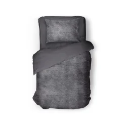 Eleganzzz Dekbedovertrek Flanel Fleece - dark grey 140x200/220cm