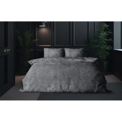 Eleganzzz Dekbedovertrek Flanel Fleece - dark grey 140x200/220cm