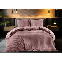 Eleganzzz Dekbedovertrek Teddy Rib Fleece - old rose 240x200/220cm
