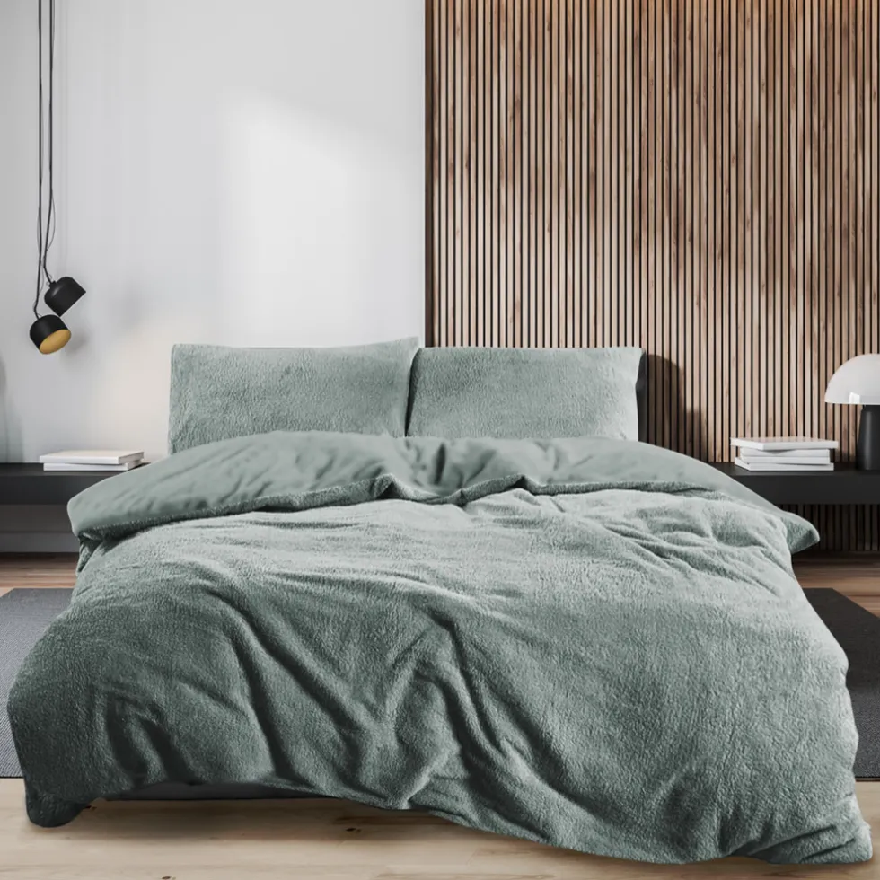 Eleganzzz Dekbedovertrek Teddy Pluche - jade 240x200/220cm
