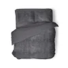 Eleganzzz Dekbedovertrek Flanel Fleece - dark grey 240x200/220cm