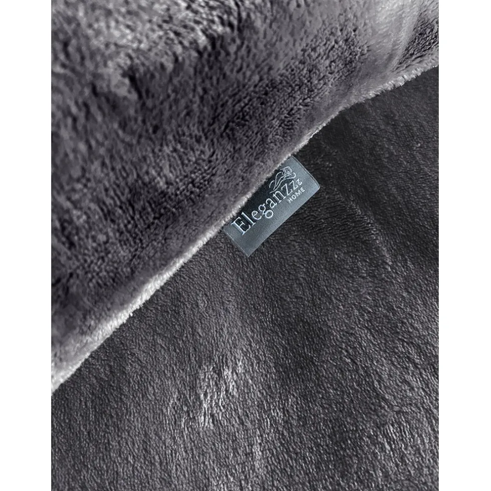 Eleganzzz Dekbedovertrek Flanel Fleece - dark grey 240x200/220cm
