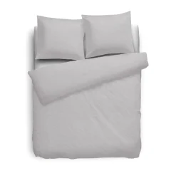 Eleganzzz Dekbedovertrek Flanel Uni - licht grijs 140x200/220cm