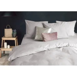 Eleganzzz Dekbedovertrek Flanel Uni - licht grijs 140x200/220cm