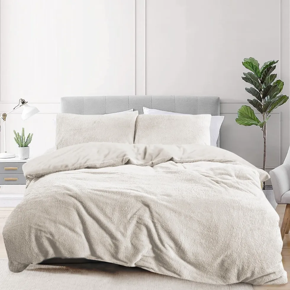 Eleganzzz Dekbedovertrek Teddy Pluche - off white 140x200/220cm