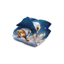 Eleganzzz Kinder Dekbedovertrek Micropercal Snuggle Bear - blue 140x220/240cm