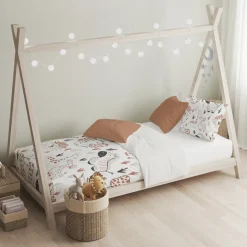 Eleganzzz Kinder Dekbedovertrek Micropercal Animal Crackers - white 140x220/240cm