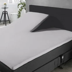 Eleganzzz Splittopper Hoeslaken Jersey Katoen Stretch - licht grijs 160x200cm