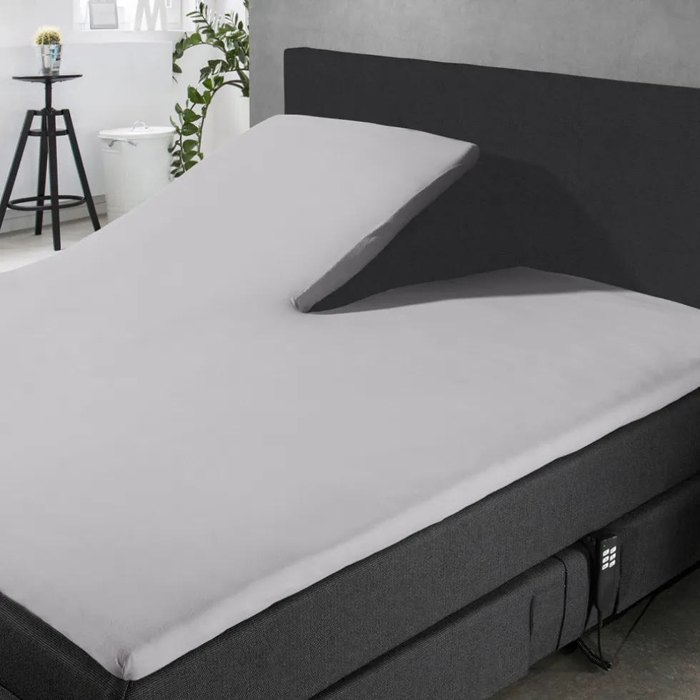 Eleganzzz Splittopper Hoeslaken Jersey Katoen Stretch - licht grijs 160x200cm