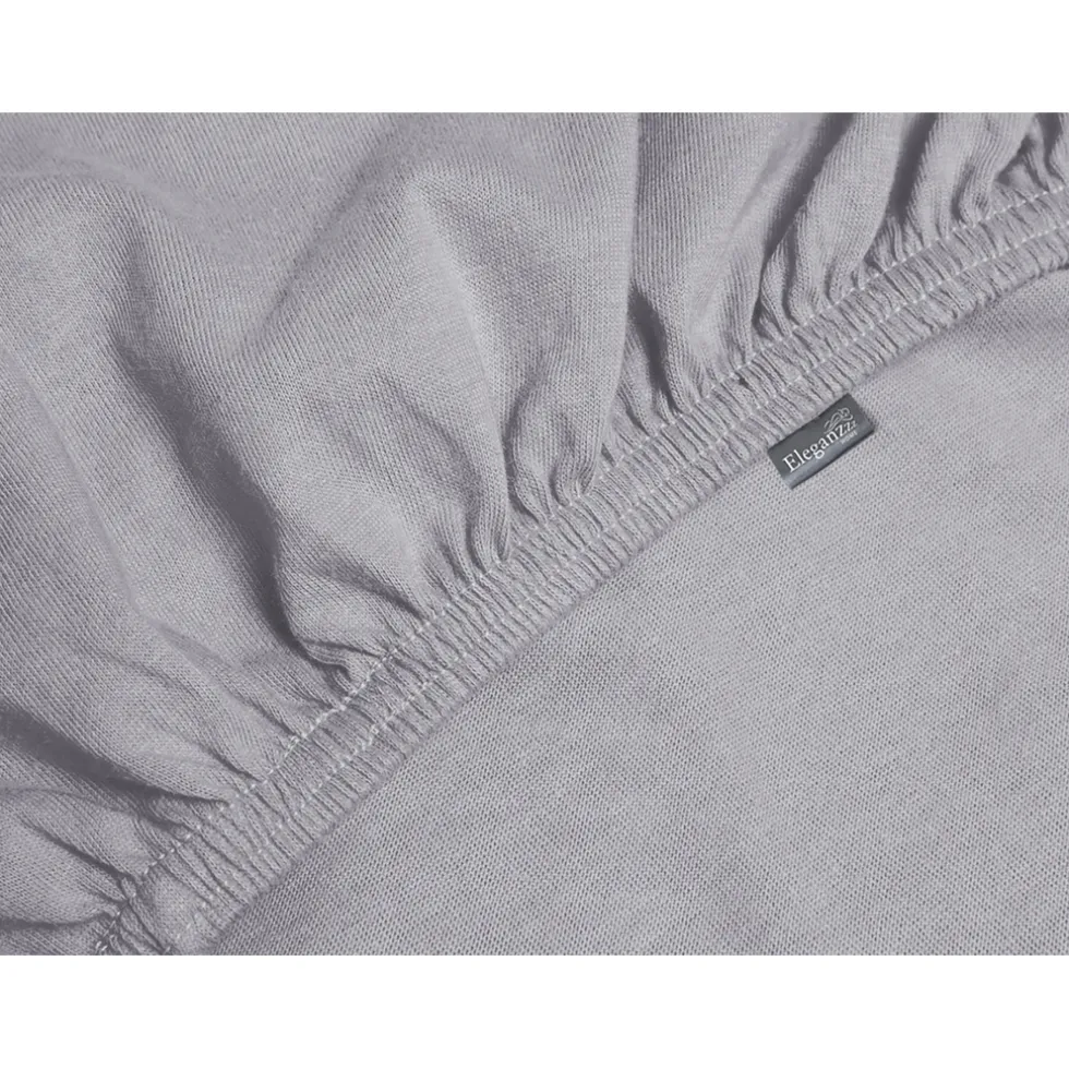 Eleganzzz Splittopper Hoeslaken Jersey Katoen Stretch - licht grijs 160x200cm