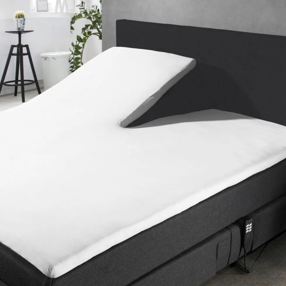 Eleganzzz Splittopper Hoeslaken Perkal Katoen - wit 180x200cm