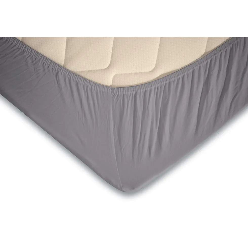 Eleganzzz Topper Hoeslaken Jersey Katoen Stretch - licht grijs 90x210/220 - 100x200