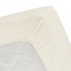 Eleganzzz Topper Hoeslaken Flanel - ivoor 160x200cm