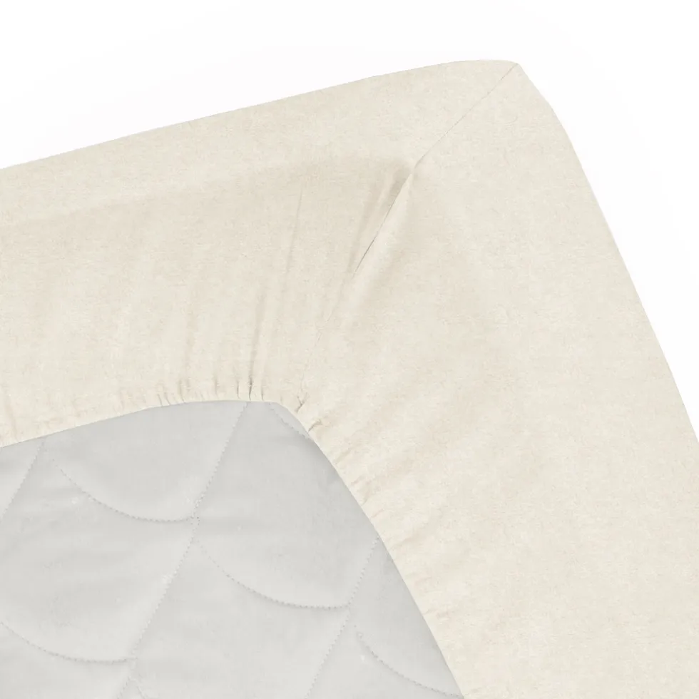 Eleganzzz Topper Hoeslaken Flanel - ivoor 160x200cm
