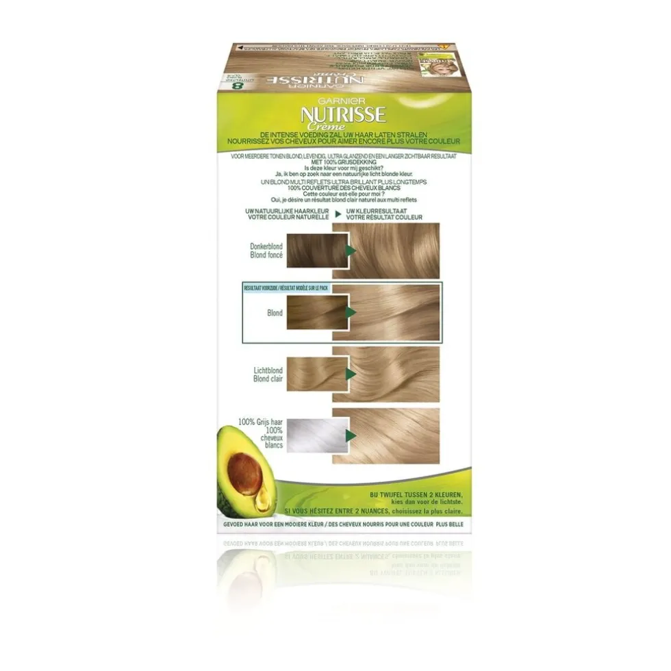 Garnier Nutrisse Ultra Crème 8 Licht Blond Permanente Haarkleuring