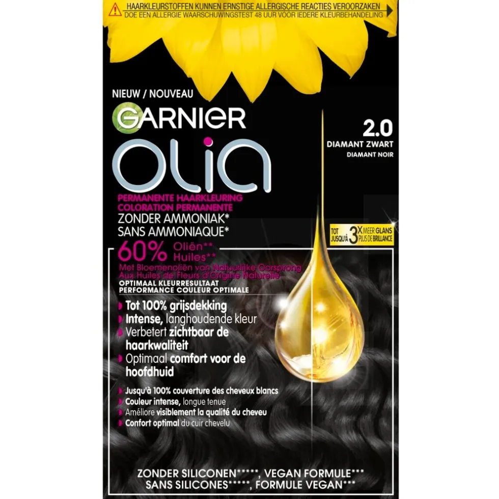 Garnier Olia 2.0 Diamant Zwart Permanente Haarkleuring