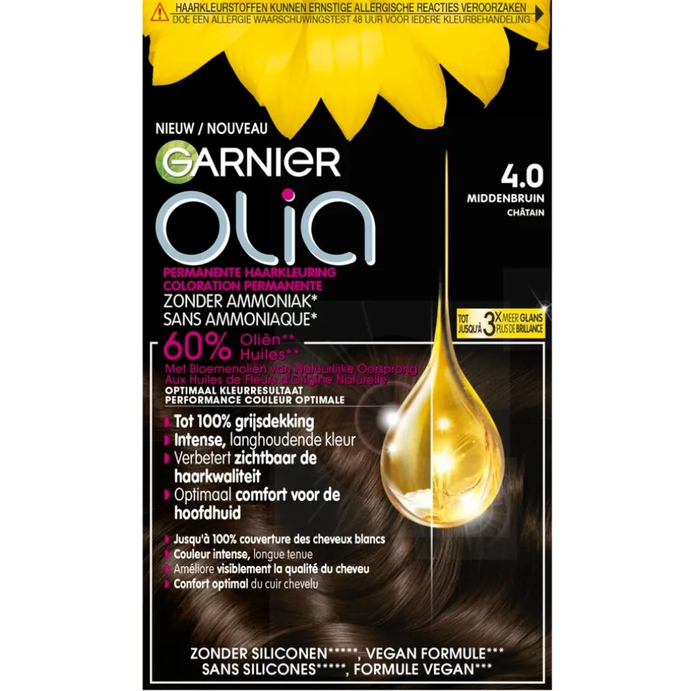 Garnier Olia 4.0 Middenbruin Permanente Haarkleuring